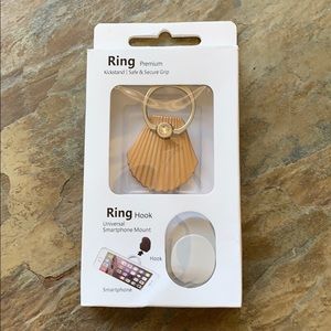 NIB Gold Sea Shell Cell Phone Kickstand & Ring